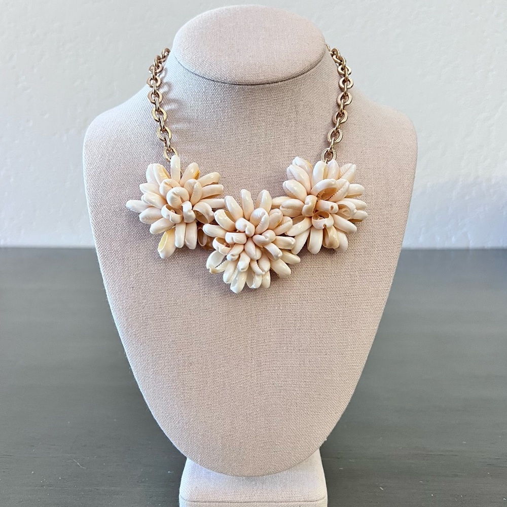 Seashell Shell Coral Hued Matte Finish 12 Strand 18" Necklace Made Philippines - Picture 5 of 7